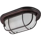 Светильник НБО-04-60-022 Е27 овал с решеткой дерево орех IP54
