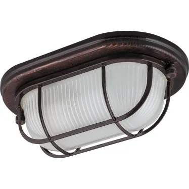 Светильник НБО-04-60-022 Е27 овал с решеткой дерево орех IP54