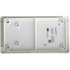 Блок: розетка + выключатель двухклавишный с подсветкой белый