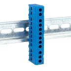 Шина 0 N (6х9мм) 12 отверстий латунь синий изолированный корпус на DIN-рейку PROxima