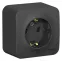 BLANCA розетка наружная с заземлением без шторок, 16А, 250В, антрацит