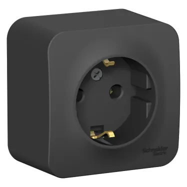 BLANCA розетка наружная с заземлением без шторок, 16А, 250В, антрацит