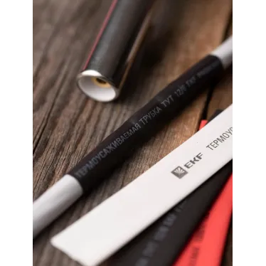 Трубка термоусаживаемая ТУТ нг 12/6 черная в отрезках по 1м PROxima