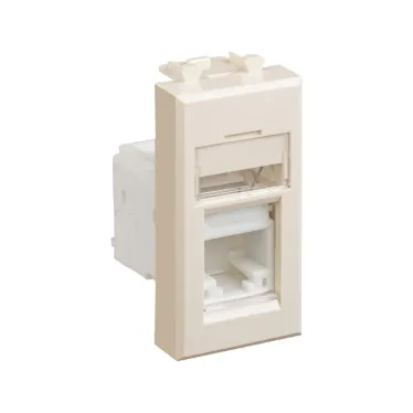 Компьютерная розетка ''Ванильная дымка'' ''Avanti'' RJ-45 модульная, кат. 6А, 1 мод