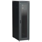 Шкаф напольный сетевой 19'' LINEA N 33U 800х1000мм стеклянная передняя дверь. задняя металлическая черный