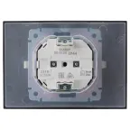 SKANDY Розетка 2-местная и крышкой 16А в сборе IP44 SK-R12G графит IEK