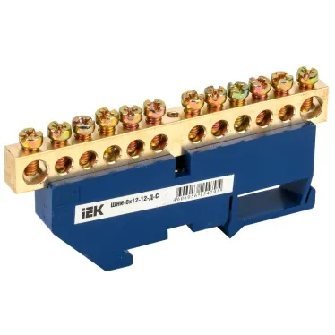 Шина N ноль на DIN-изолятор ШНИ-8х12-12-Д-С