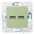 SKANDY Розетка USB A+A 3,1А SK-R15G мятный IEK