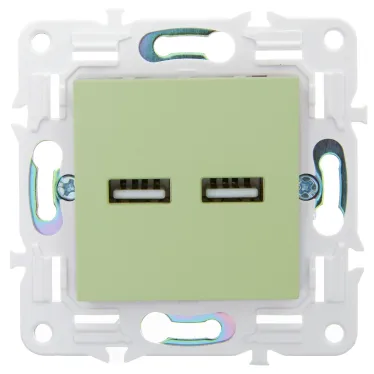 SKANDY Розетка USB A+A 3,1А SK-R15G мятный IEK