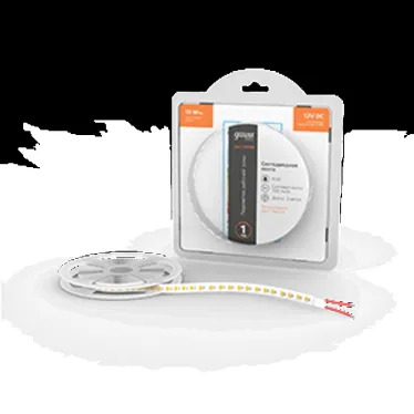 Лента светодиодная LED 2835/120-SMD 10 Вт/м 700 лм/м 3000К DC 12В IP20 8мм (блистер 3м) Basic Gauss