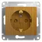 GLOSSA Розетка с заземлением со шторками в рамку дуб