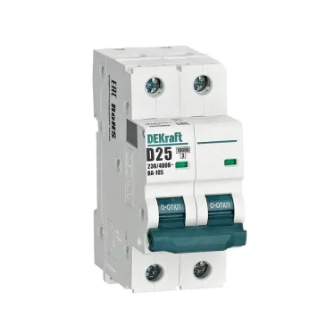 Выключатель автоматический 2P кривая D 25A 10кА ВА-105