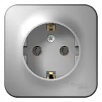 BLANCA розетка наружная с заземлением без шторок с изолирующей пластиной, 16А, 250В, алюминий