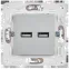 SKANDY Розетка USB A+A 3,1А SK-R15S серебряный IEK