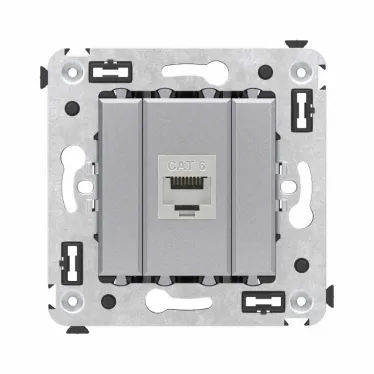Avanti Компьютерная розетка RJ-45 без шторки в стену, кат.6 одинарная экранированная, Закаленная сталь