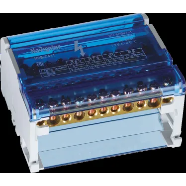 Шина нулевая на DIN-рейку в корпусе 4х11групп