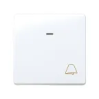 Кнопка клавишная звонок с подсветкой 10А 250В, S27 белый