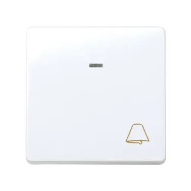 Кнопка клавишная звонок с подсветкой 10А 250В, S27 белый