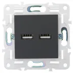SKANDY Розетка USB A+A 3,1А SK-R15G графит IEK