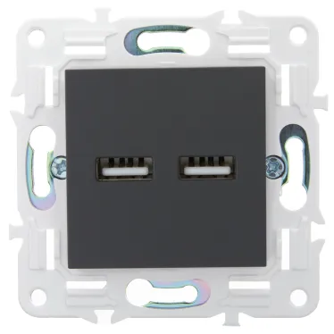 SKANDY Розетка USB A+A 3,1А SK-R15G графит IEK