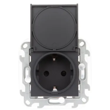 Розетка 2К+З IP44 Push@Go, графит