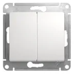 GLOSSA Переключатель двухклавишный в рамку белый схема 6