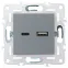 SKANDY Розетка USB A+C 18Вт SK-R13Gr серый IEK