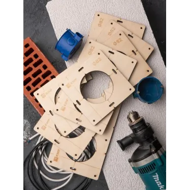 Комплект шаблонов для подрозетников диаметром 82 мм Expert