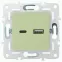 SKANDY Розетка USB A+C 18Вт SK-R13G мятный IEK