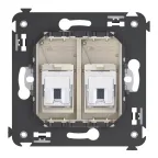 Avanti Розетка телефонная в стену двойная, ''Ванильная дымка''