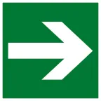 Знак эвакуационный E 02-01 ''Направляющая стрелка'' 200х200 мм, пластик с покрытием фотолюминесцентным ГОСТ Р 12.4.026-2001