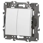 Выключатель двойной, 10АХ-250В, Эра Elegance, белый,14-1104-01