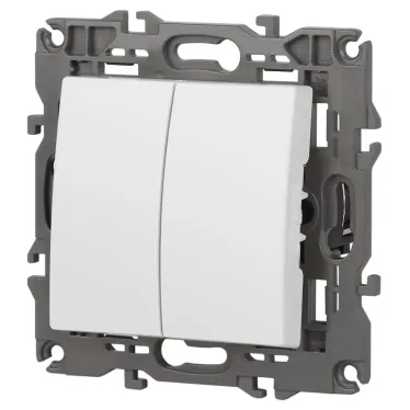 Выключатель двойной, 10АХ-250В, Эра Elegance, белый,14-1104-01