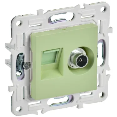 SKANDY Розетка двойная TV+RJ45 кат.5E SK-A14G мятный IEK