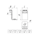 Вертикальный балочный зажим 1-5мм с отгибом и резьбой М6