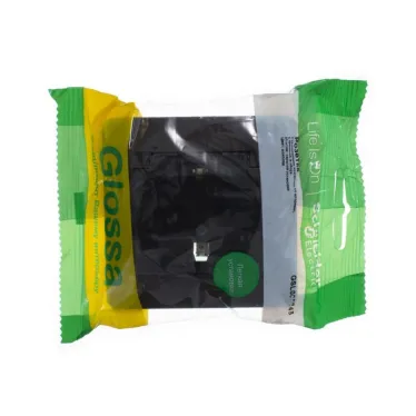 GLOSSA Розетка с заземлением со шторками с крышкой алюминий в сборе IP44