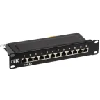 Патч-панель 1U кат.6A STP 12 портов 10дюйм Dual IDC