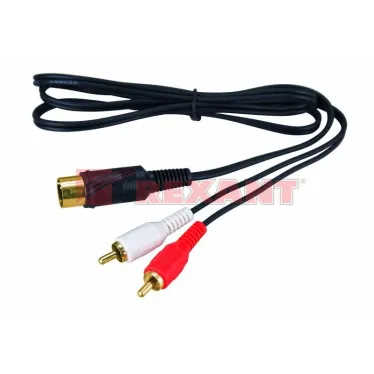 Шнур DIN 5 Pin - 2 RCA, 1.5 м., GOLD
