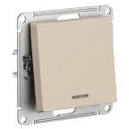 ATLASDESIGN переключатель одноклавишный с подсветкой, сх.6а, 10АХ, механизам, ПЕСОЧНЫЙ