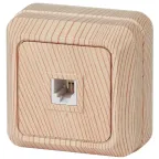 Розетка телефонная RJ11, ОУ, Quadro, сосна, 2-302-11