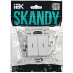 SKANDY Выключатель 2-клавишный проходной с индикацией 10А SK-V10W арктический белый IEK