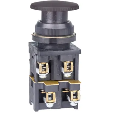 Выключатель кнопочный КЕ-022 У3 исп.8, черный, 1з+2р, гриб без фиксации, IP40, 10А, 660В