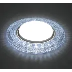 Светильник ДВО-15w GX53 без лампы со светодиодной подсветкой 6400К прозрачный хром