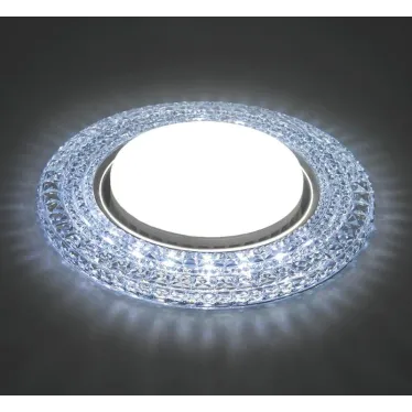 Светильник ДВО-15w GX53 без лампы со светодиодной подсветкой 6400К прозрачный хром