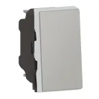 Кнопочный выключатель Mosaic 1 модуль - 6 A - алюминий