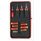 Набор диэлектрических отверток SL/PH/PZ E-Slim ERGONIC, бокорезов, плоскогубцев, длинногубцев, стриппера и отвертки тестера напряжения сети в сумке