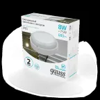 Светильник светодиодный ДБП 8 Вт 680 лм 4000К AC 220В Белый IP65 круг D140х48мм Пластик ЖКХ с оптико-микроволновым датчиком движения Elementary Gauss