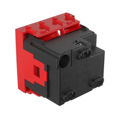 Avanti Розетка ''Красный квадрат'', 2P+E, с защитными шторками, 2 модульная