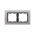 Рамка на 2 поста, S82N, нерж.сталь - графит (металл им.)