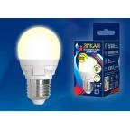 Лампа светодиодная, диммируемая. Форма ''шар'', матовая. Яркая. Теплый (3000K). Картон.